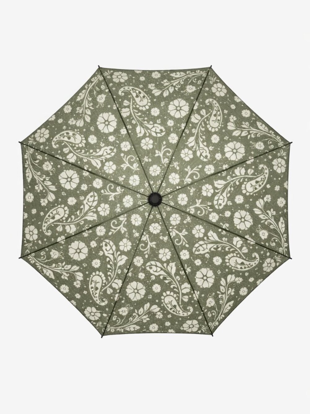 Umbrella - Nanette Lepore -Compact Windproof Automatic -Floral Gray/White- NWT